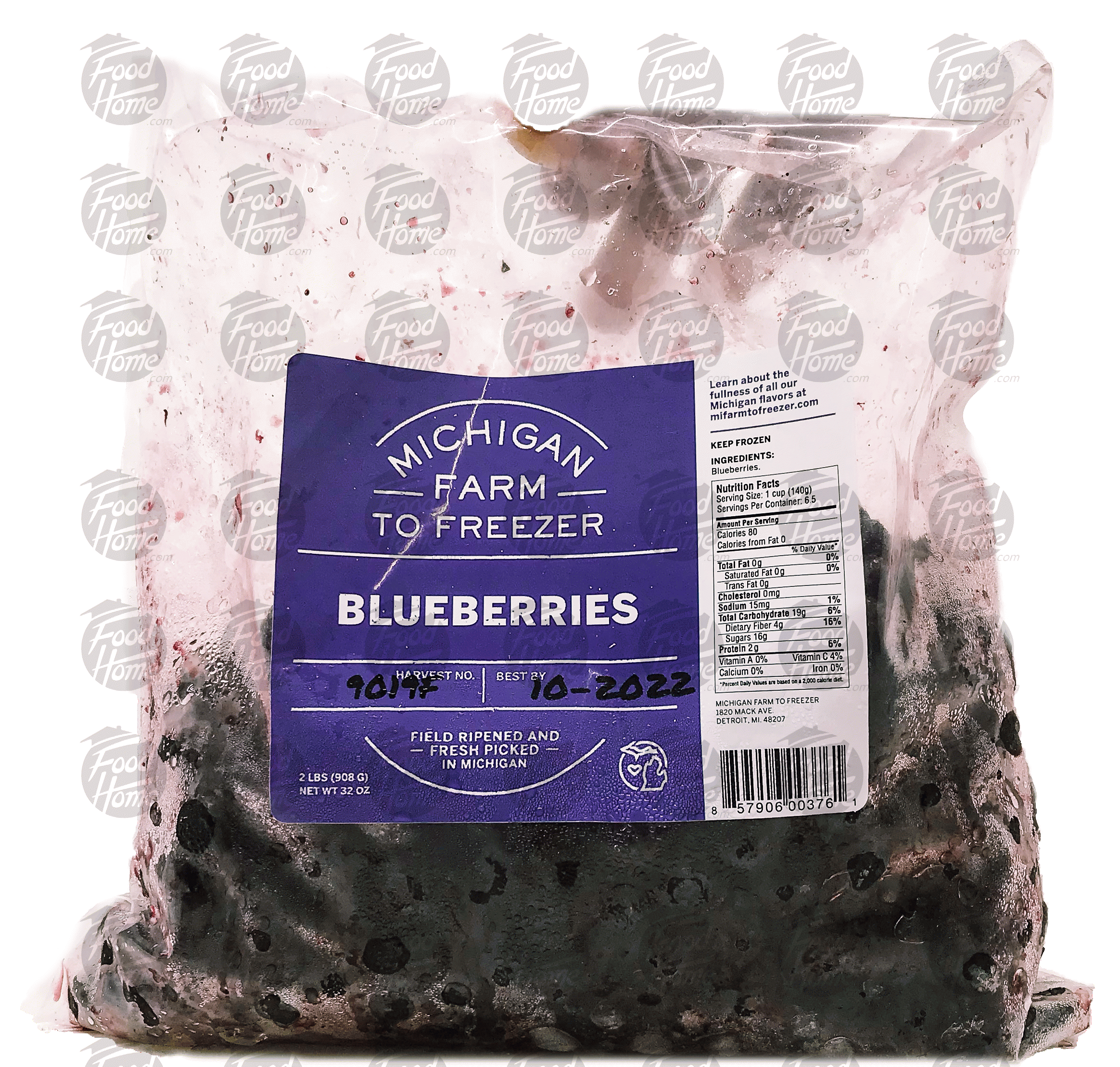 Michigan Farm to Freezer  blueberries, frozen resealable bag Full-Size Picture